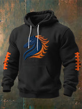 Men's Rugby Print Long Sleeve Hoodie