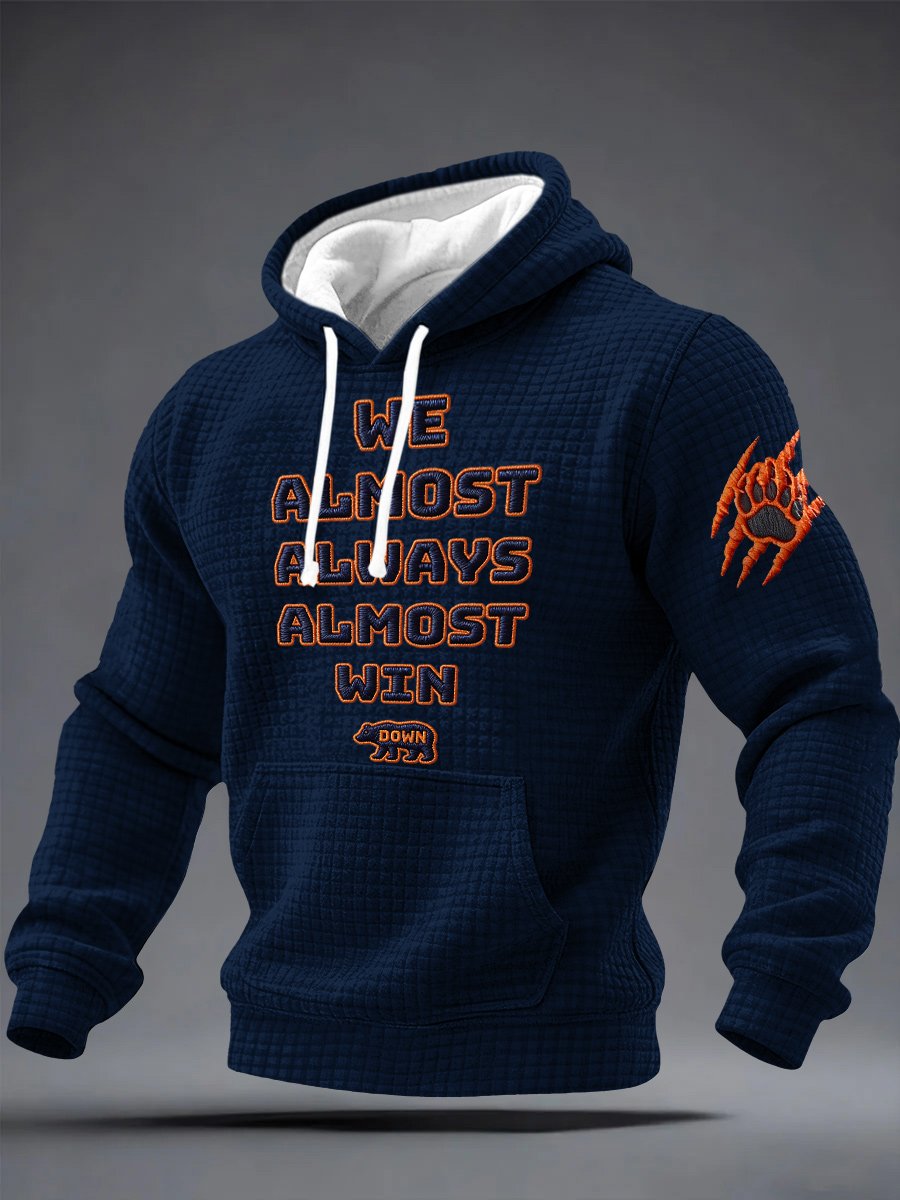 Men's Retro We Almost Always Almost Win Print Hoodie