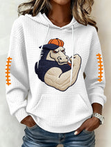Women's Football Print Hoodie Sweatshirt