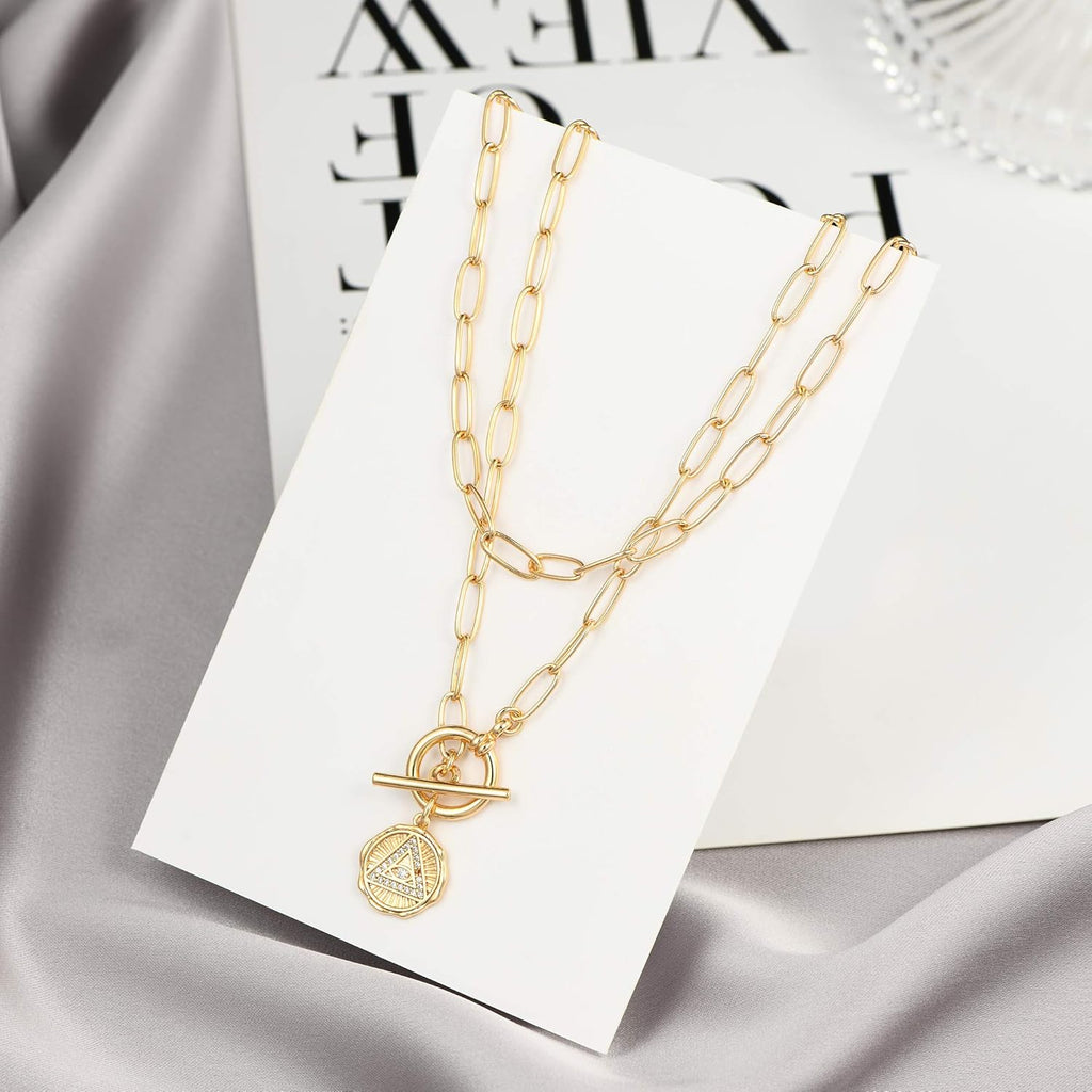 14K Gold Plated Vintage Evil Eye Queen Elizabeth