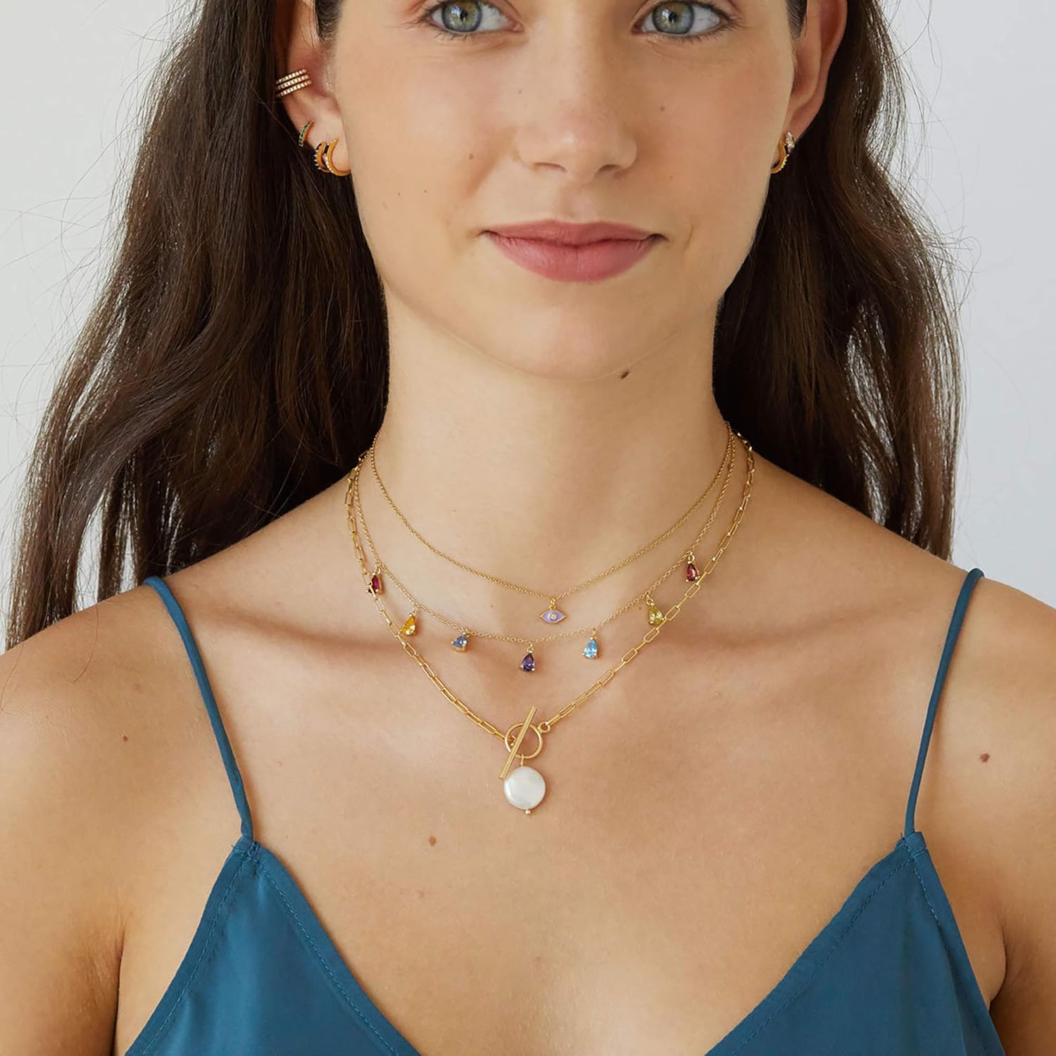 14K Gold Plated Vintage Evil Eye Queen Elizabeth