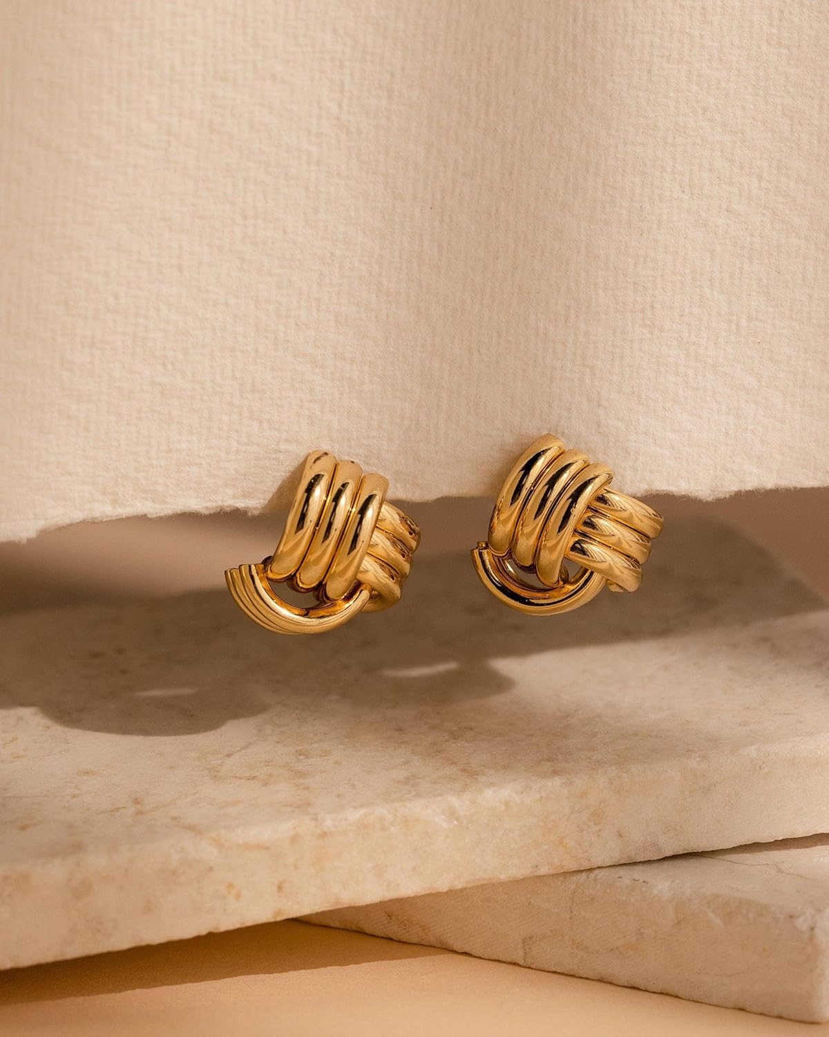 14K Gold Stud Earrings Dainty Huggie Earrings