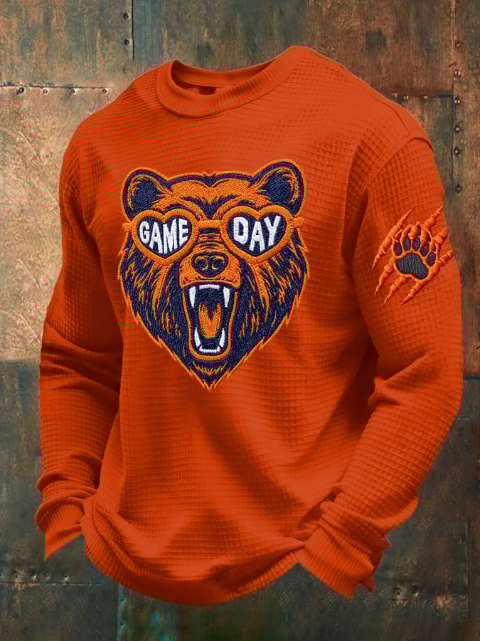Men's Retro Bear Game Day Print T-Shirt