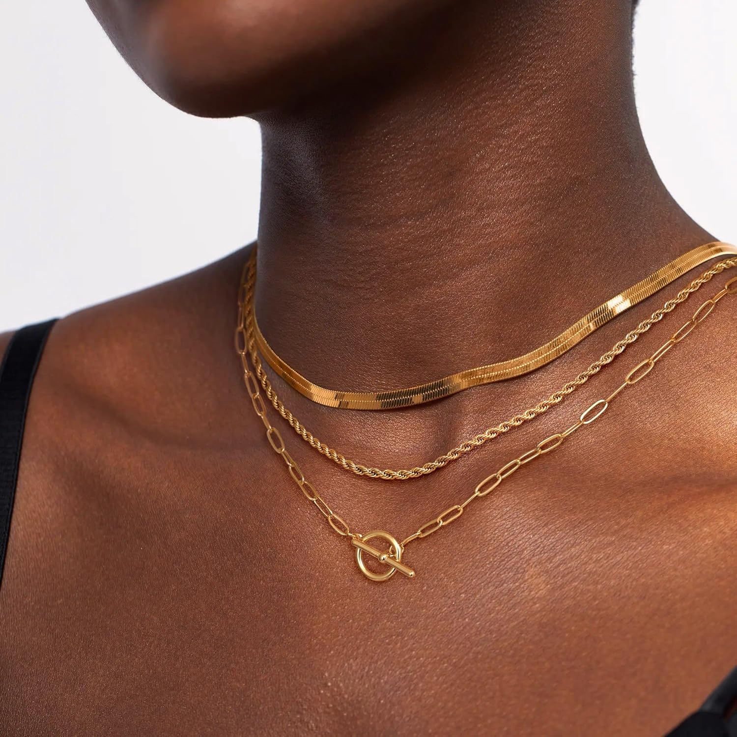 14K Gold Plated Dainty Link Chain Necklaces