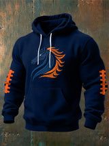 Men's Rugby Print Long Sleeve Hoodie