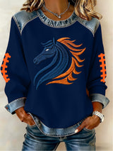 Women's Football Print Sweatshirt