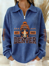 Women's Winter Rugby Print Top