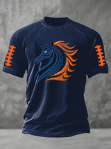 Men's rugby print short-sleeved T-shirt