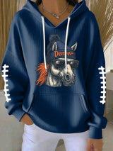 Women's Football Print Casual Hoodie