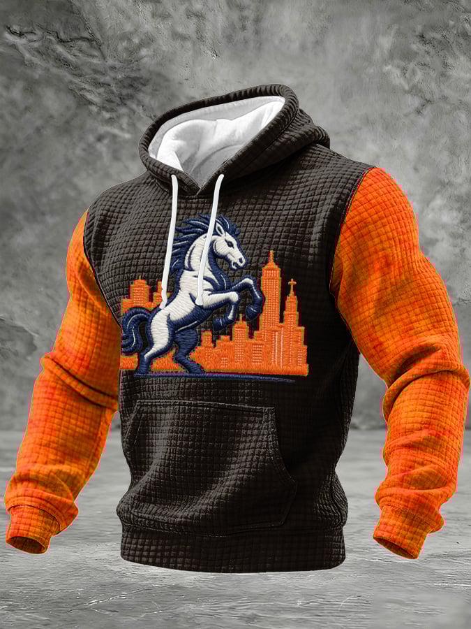 Men'S  casual Printed Hooded Sweatshirt