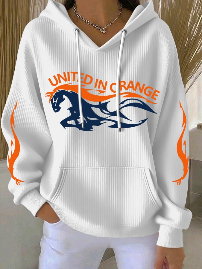 Women'S Casual Rugby Hooded Sweatshirt