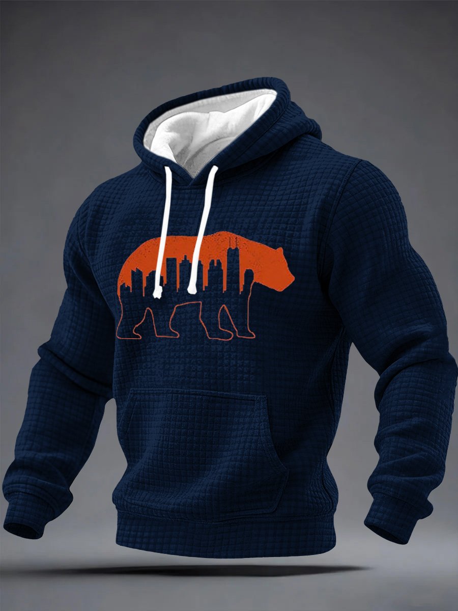 Men's Retro Chicago Print Hoodie