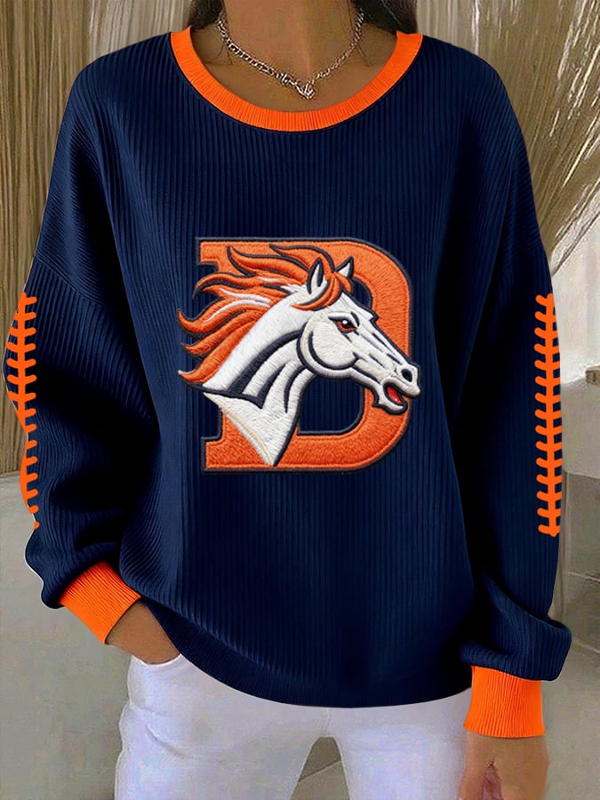 Women's Football Print Casual Sweatshirt