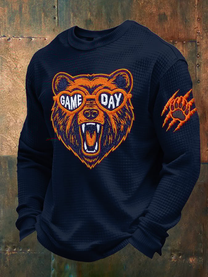 Men's Retro Bear Game Day Print T-Shirt