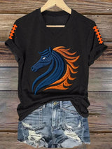 Women's rugby print T-shirt