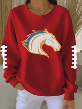 Women's Casual Print Long Sleeve Knit Top