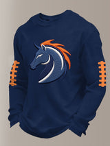 Men's Football Waffle Fabric Long-sleeved T-shirt