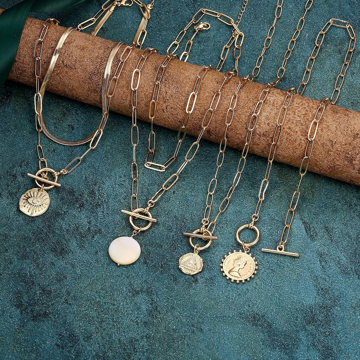 14K Gold Plated Vintage Evil Eye Queen Elizabeth