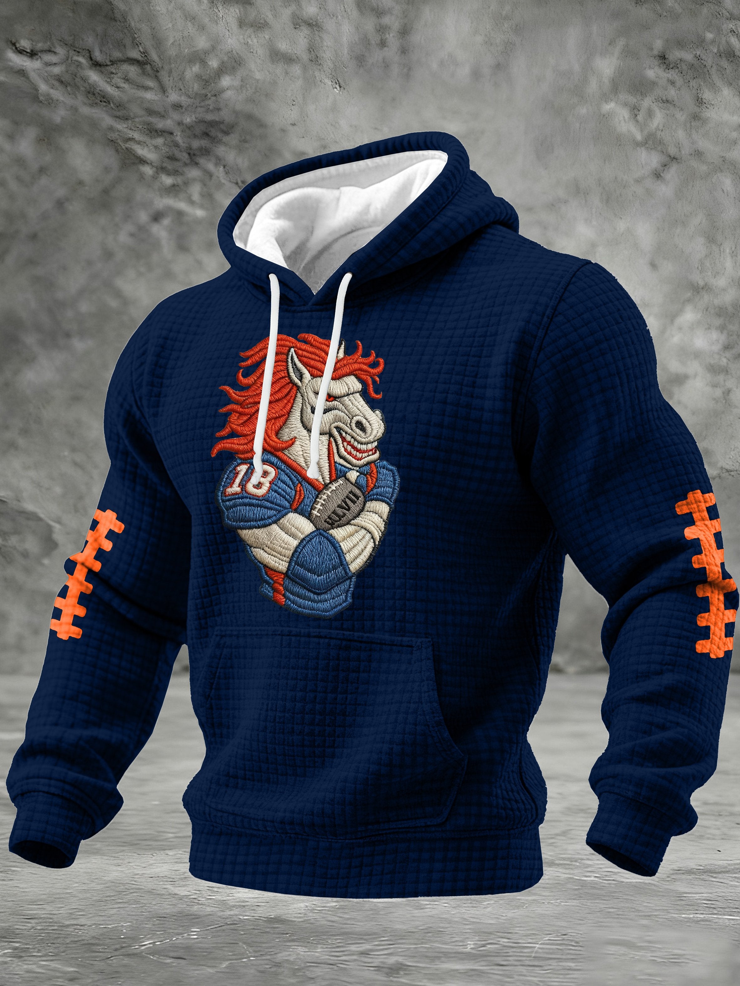 Men'S  Football Printed Hooded Sweatshirt