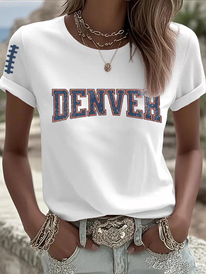 Women's Football Print Casual T-Shirt