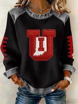 Women's Retro Football Print Sweatshirt