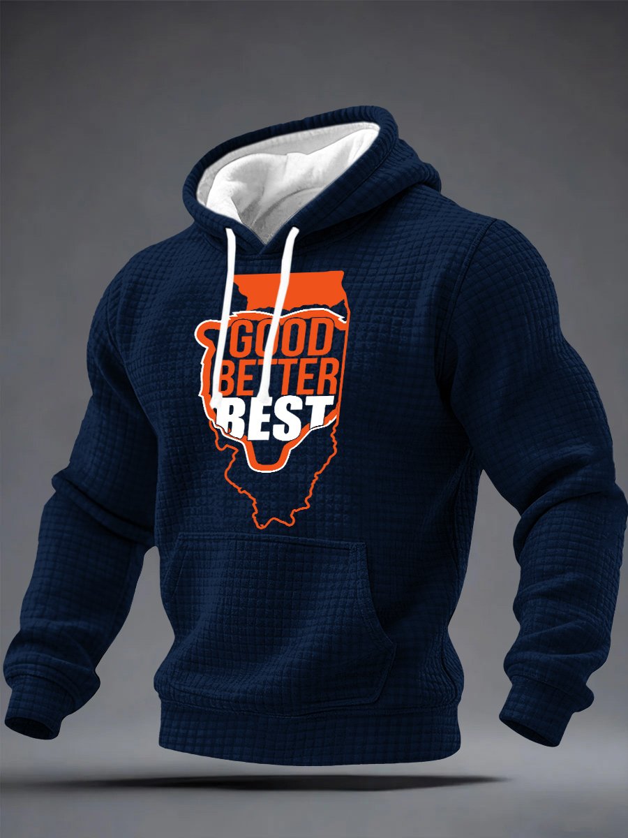 Men's Good Better Best Bear Print Hoodie