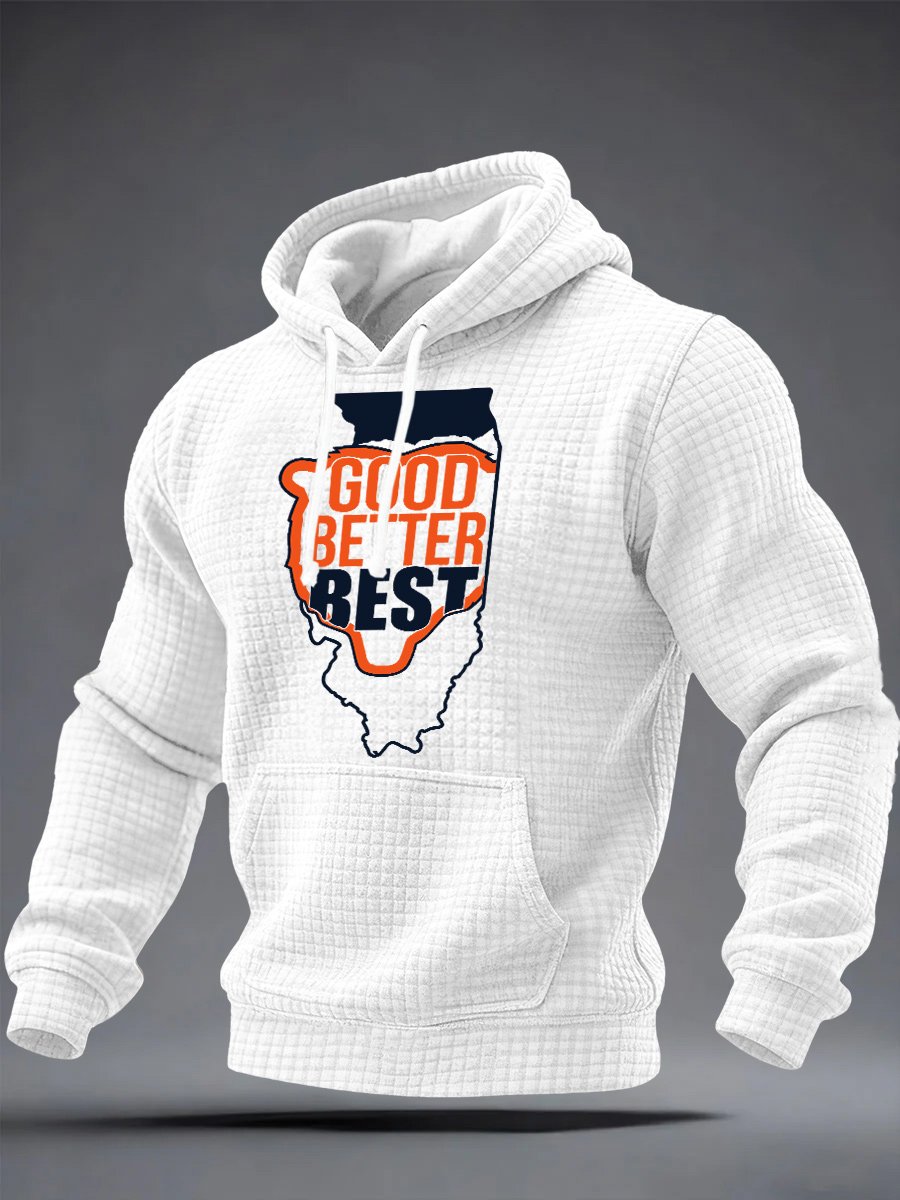 Men's Good Better Best Bear Print Hoodie