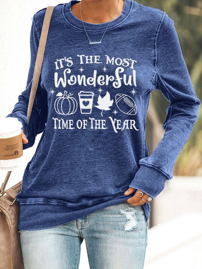 Women's Fall Rugby It's The Most Wonderful Time Of The Year Print Sweatshirt