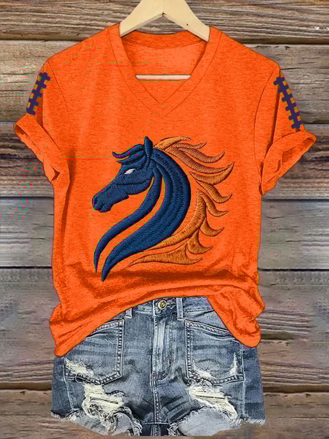 Women's rugby print T-shirt