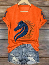 Women's rugby print T-shirt