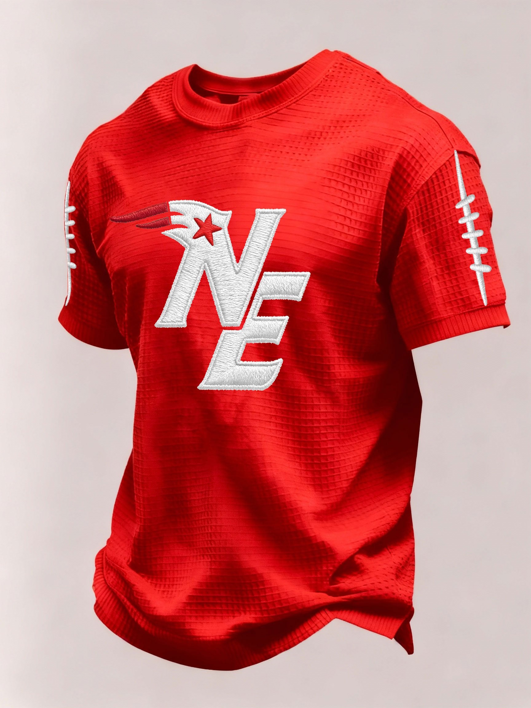 Men’s Football Graphic Waffle Knit Short Sleeve Crewneck T-Shirt