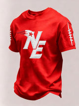 Men’s Football Graphic Waffle Knit Short Sleeve Crewneck T-Shirt