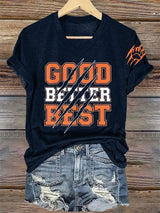 V-Neck Retro Good Better Best Print T-Shirt