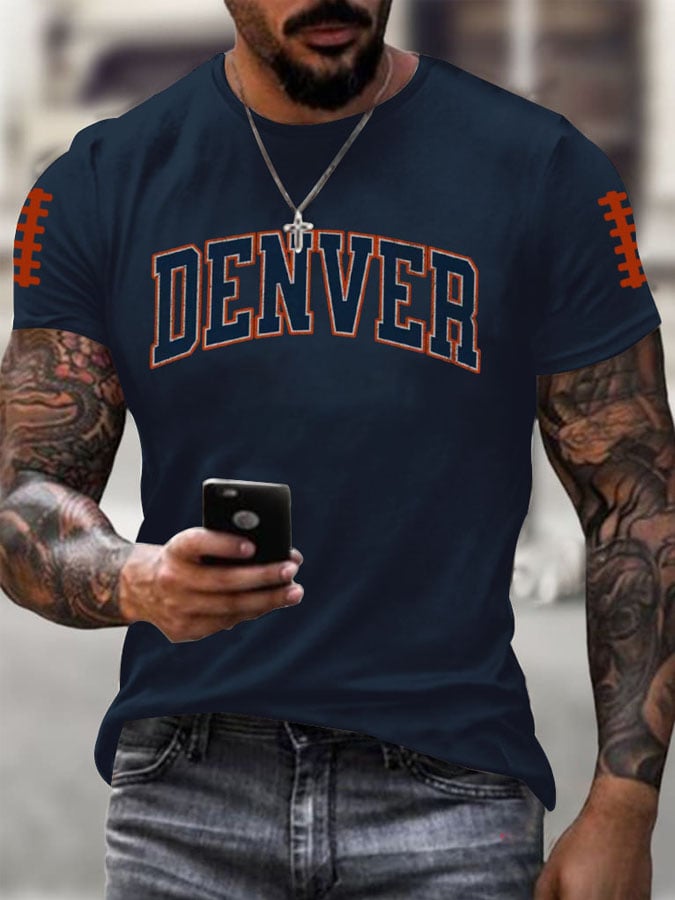 Men's Football Print Casual T-shirt