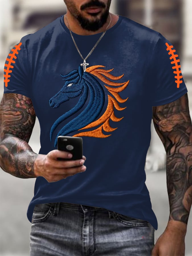 Men's Football Print Casual T-Shirt
