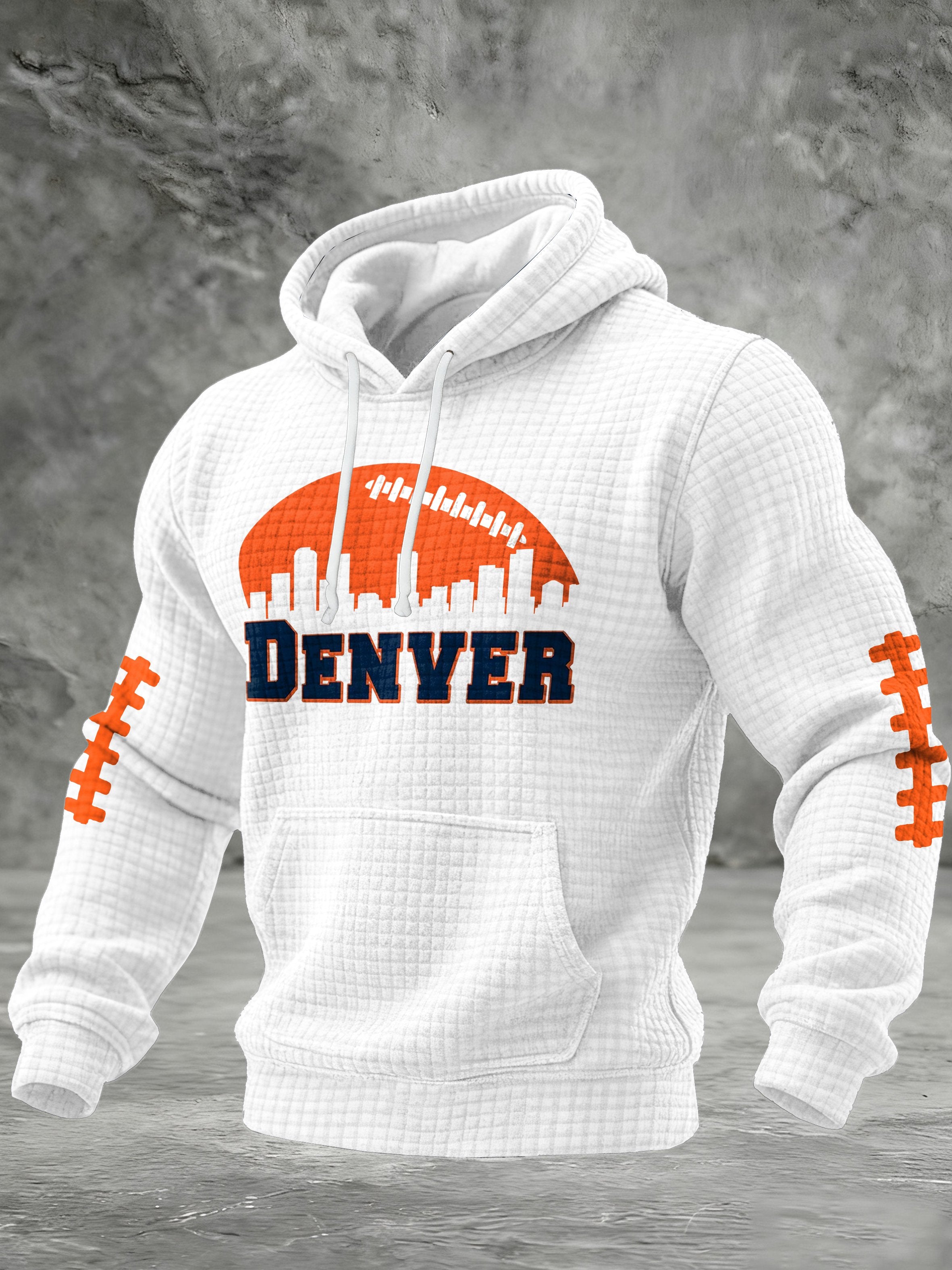 Men'S Casual Printed Hooded Sweatshirt