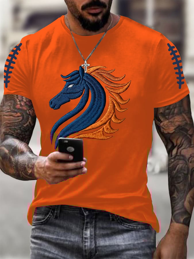 Men's Football Print Casual T-Shirt