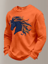 Men's Waffle Fabric Long-sleeved T-shirt