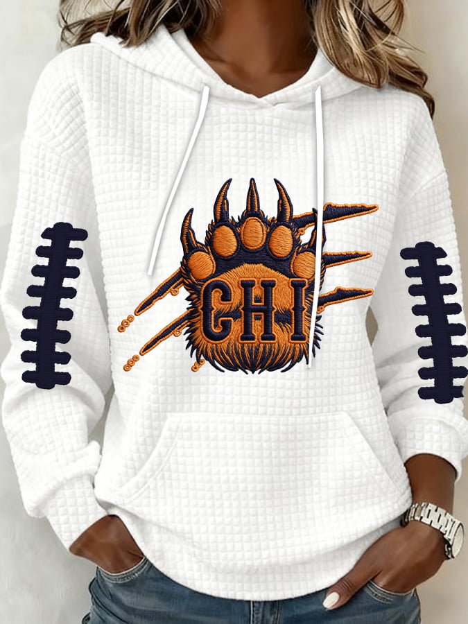 Women's Football Print Hoodie