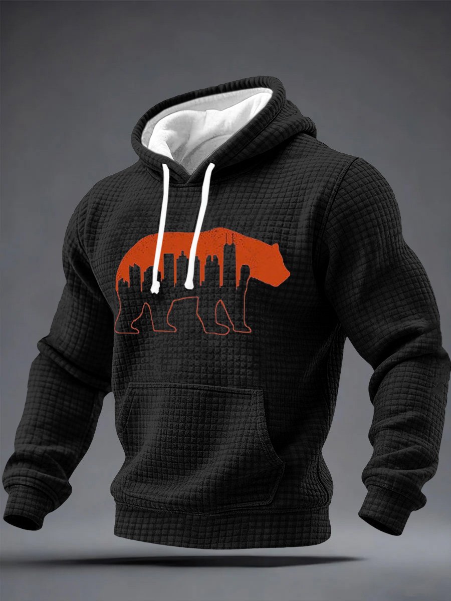 Men's Retro Chicago Print Hoodie