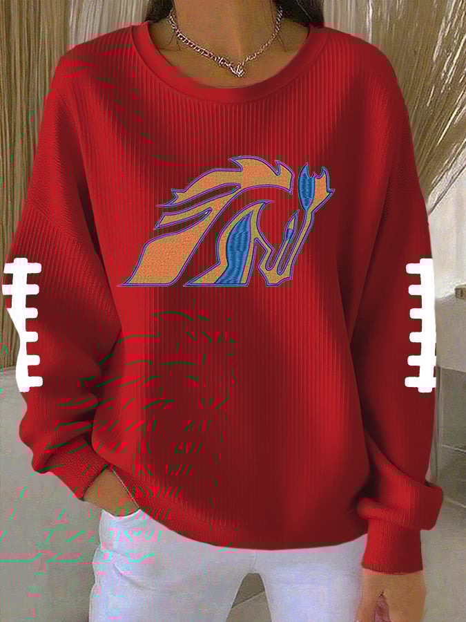 Women's Casual Print Long Sleeve Knit Top