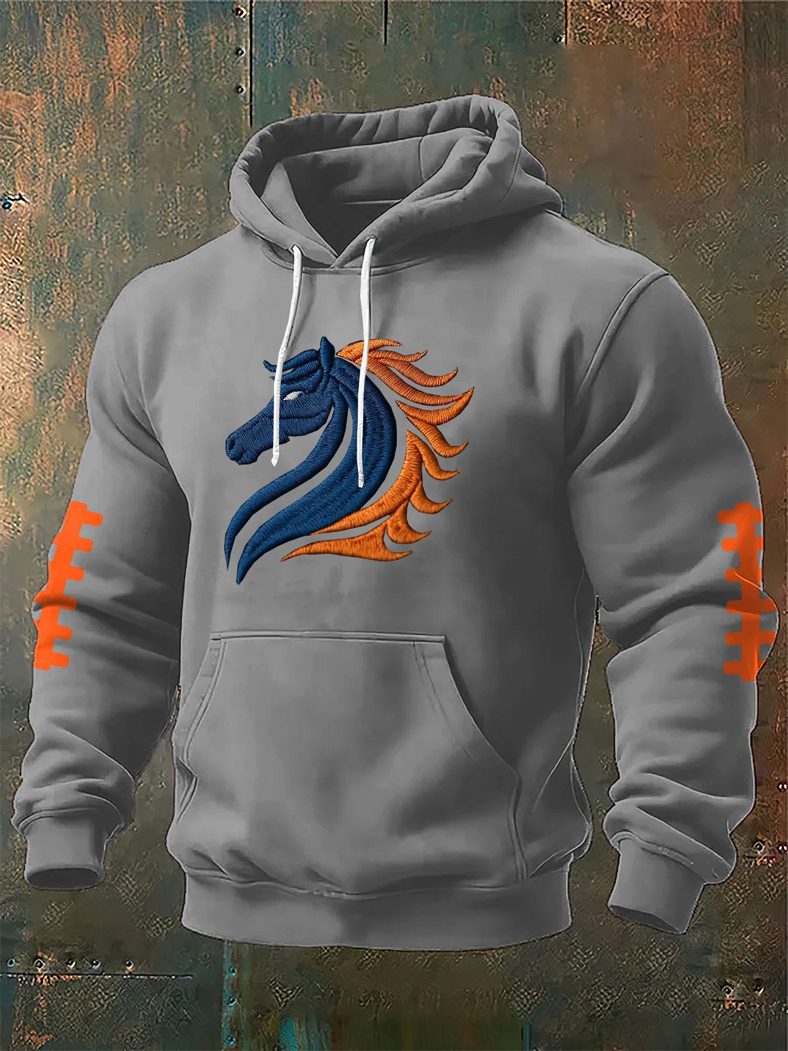 Men's Rugby Print Long Sleeve Hoodie