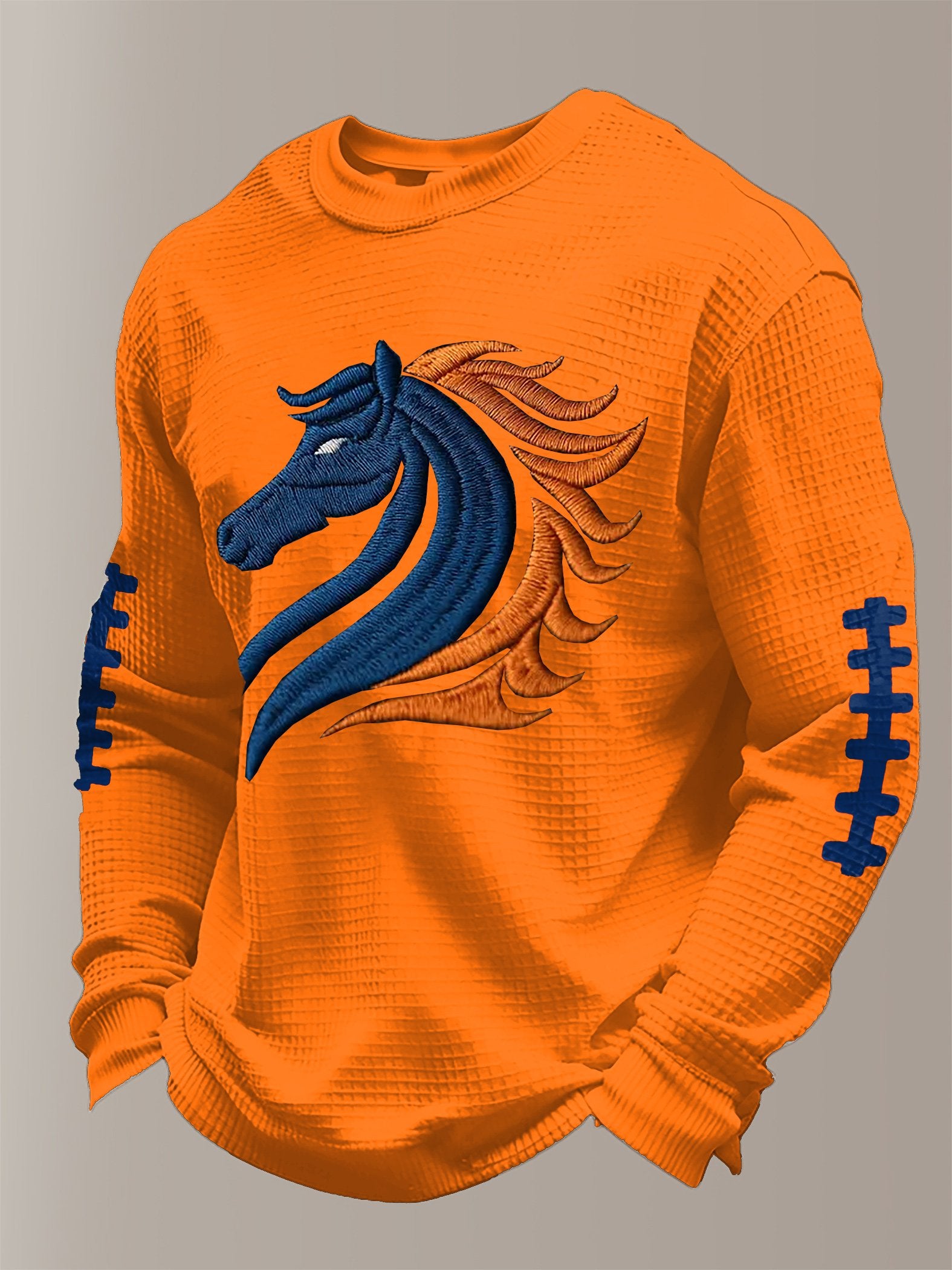 Men's Football Waffle Fabric Long-sleeved T-shirt