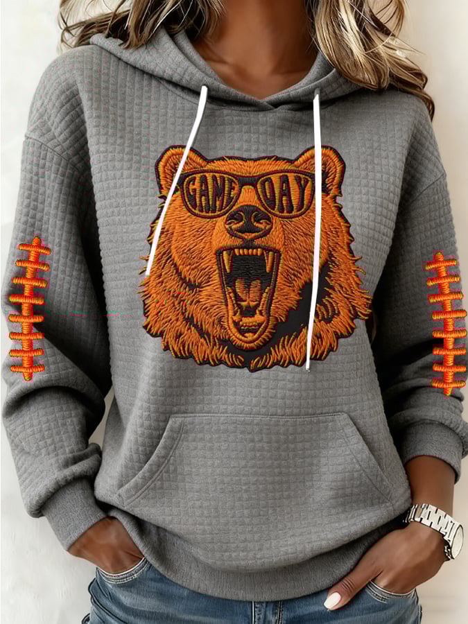 Women's Football Print Hoodie