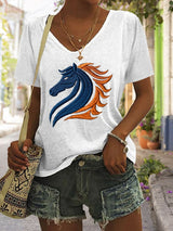 Women's rugby print T-shirt