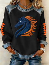 Women's Football Print Sweatshirt