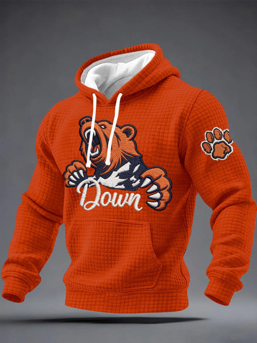 Men's Retro Bear Print Hoodie