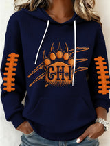 Women's Football Print Hoodie
